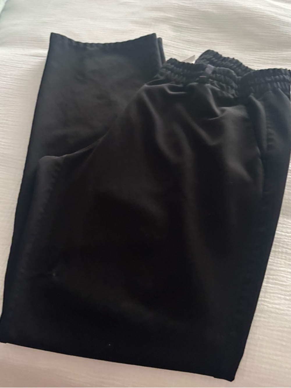 Figs Black Elastic-Waist straight pant